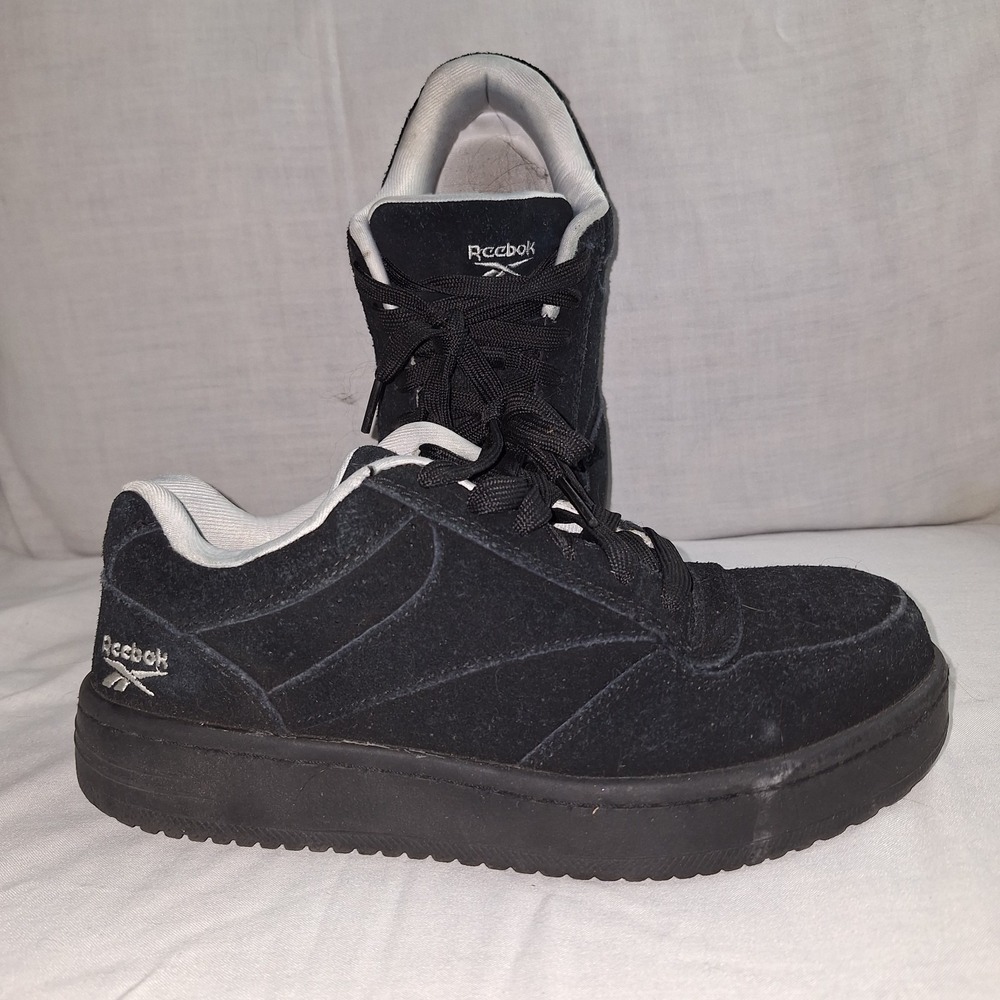 Reebok RB1910 Soyay Mens 6W Black Suede Steel Toe Work Shoes Women's 8W RB191